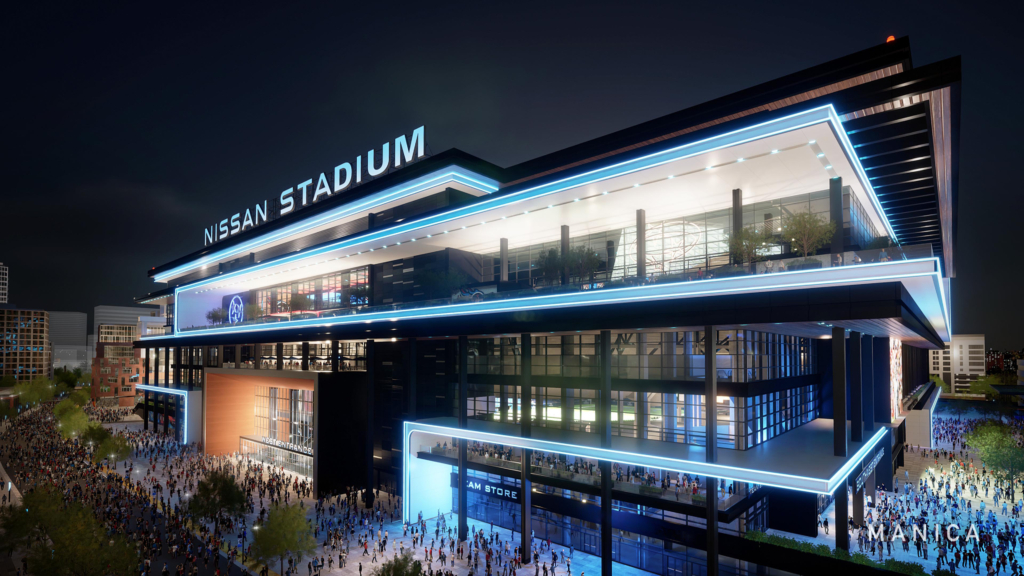 Rendering of New Nissan Stadium in downtown Nashville